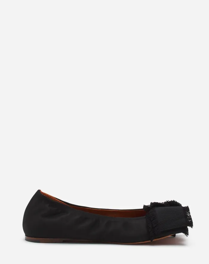 Ballerina Flat With A Satin Bow Black Women Lanvin Loafers