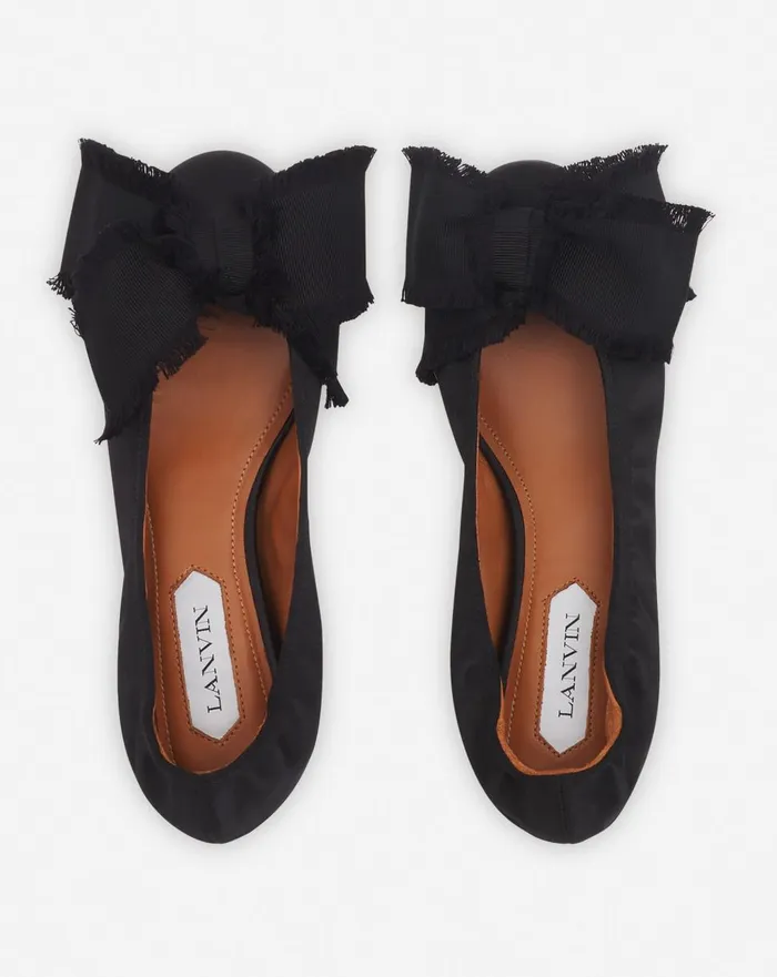 Ballerina Flat With A Satin Bow Black Women Lanvin Loafers Ballerina Flat With A Satin Bow Black Women Lanvin Loafers