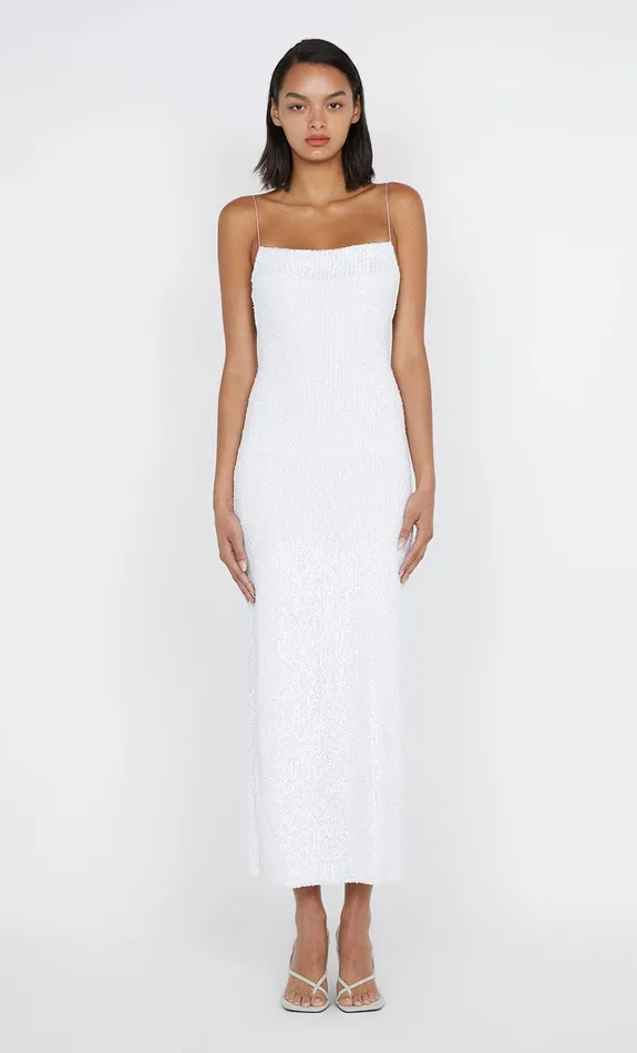 Bec Bridge Dresses AALIYAH SEQUIN MAXI DRESS White 8211 Women