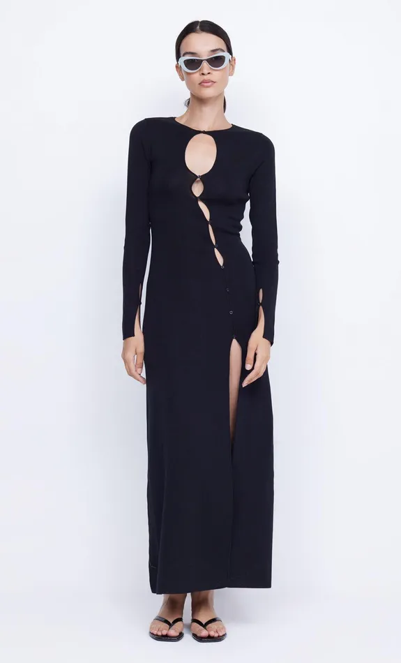 Bec Bridge Dresses ALIENOR KEY HOLE KNIT DRESS Black 8211 Women