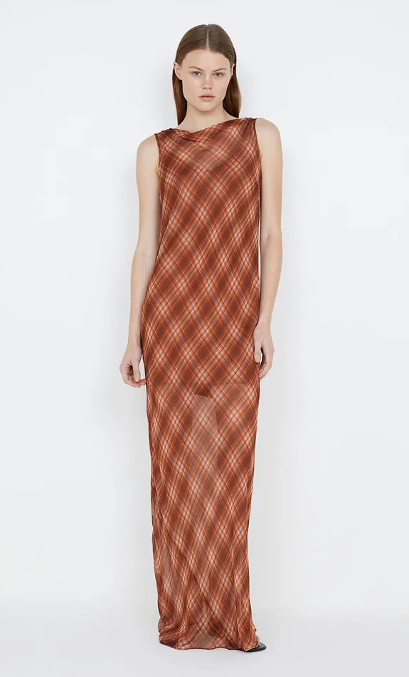 Bec Bridge Dresses DEVI BOATNECK DRESS Desert Check 8211 Women