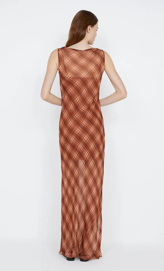 Bec Bridge Dresses DEVI BOATNECK DRESS Desert Check 8211 Women