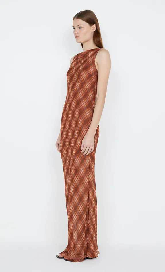 Bec Bridge Dresses DEVI BOATNECK DRESS Desert Check 8211 Women