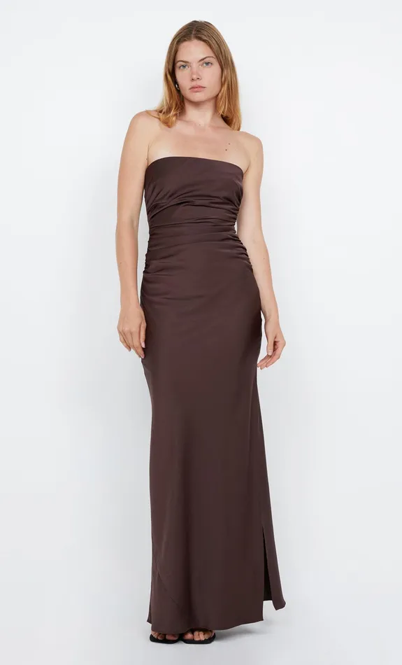 Bec Bridge Dresses ETERNITY STRAPLESS MAXI Dark Chocolate 8211 Women