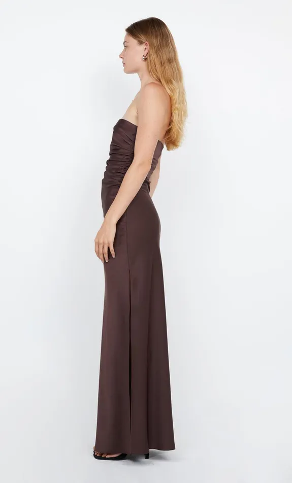 Bec Bridge Dresses ETERNITY STRAPLESS MAXI Dark Chocolate 8211 Women