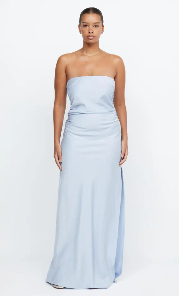Bec Bridge Dresses ETERNITY STRAPLESS MAXI Dusty Blue 8211 Women