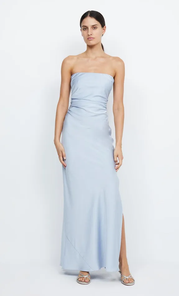 Bec Bridge Dresses ETERNITY STRAPLESS MAXI Dusty Blue 8211 Women