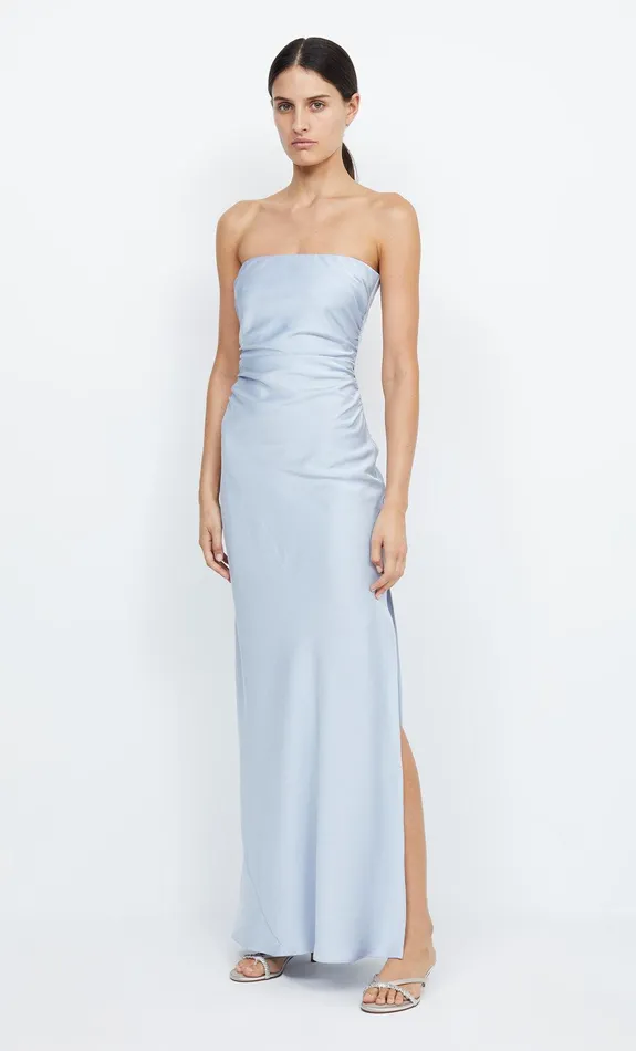 Bec Bridge Dresses ETERNITY STRAPLESS MAXI Dusty Blue 8211 Women