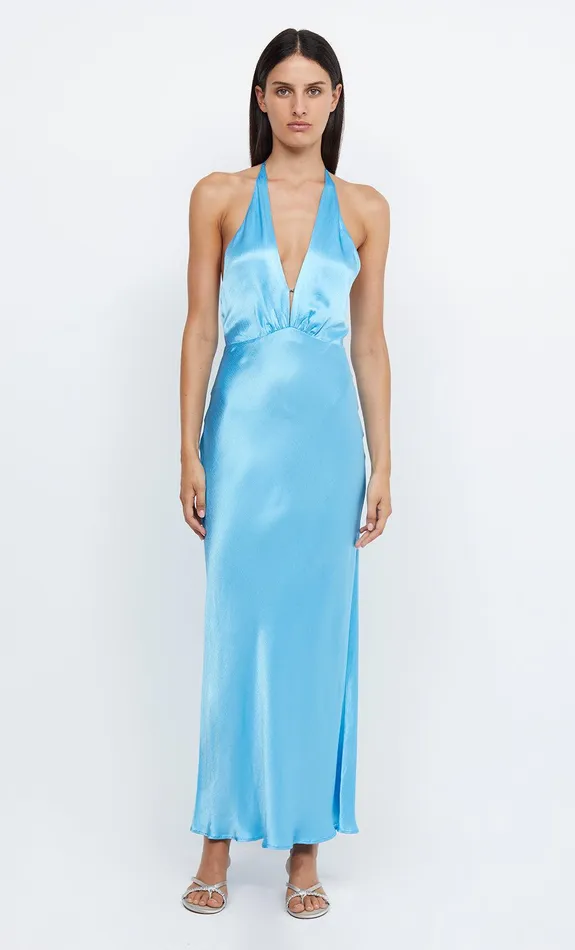 Bec Bridge Dresses INDI HALTER MAXI DRESS Topaz Blue 8211 Women
