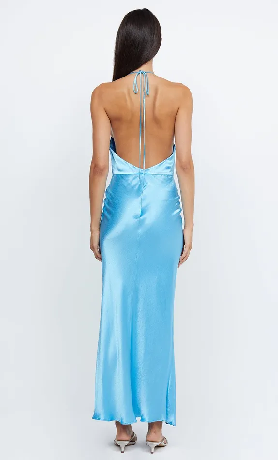 Bec Bridge Dresses INDI HALTER MAXI DRESS Topaz Blue 8211 Women