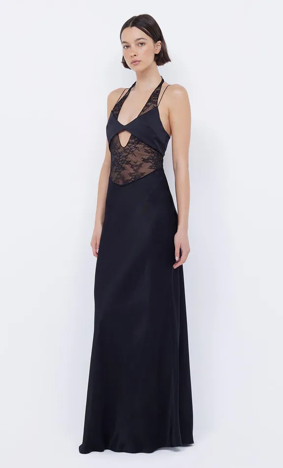 Bec Bridge Dresses LIV HALTER MAXI DRESS Black 8211 Women