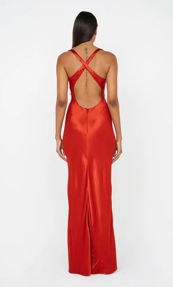 Bec Bridge Dresses MAXINA CROSSOVER DRESS Crimson 8211 Women