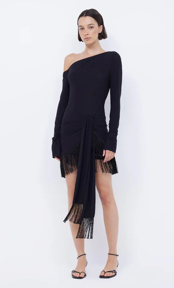 Bec Bridge Dresses NABILA SARONG MINI DRESS Black 8211 Women