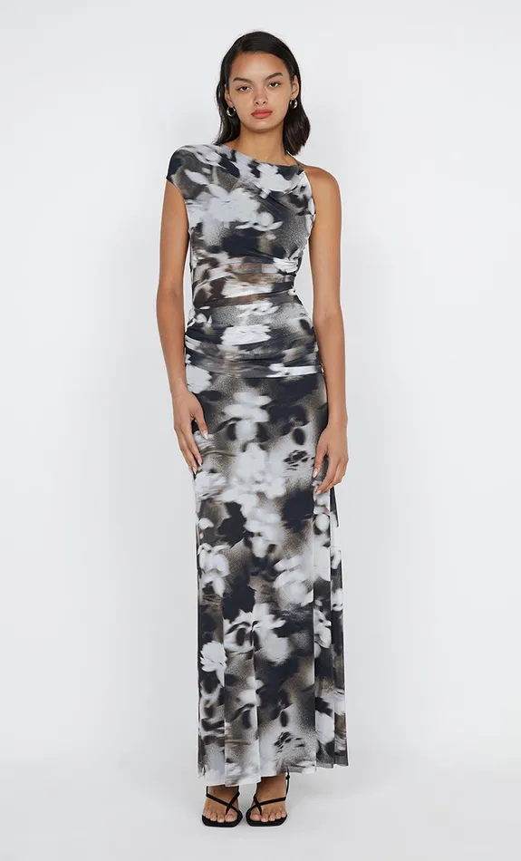 Bec Bridge Dresses SOLENE ASYM DRESS Dark Blurred Floral 8211 Women