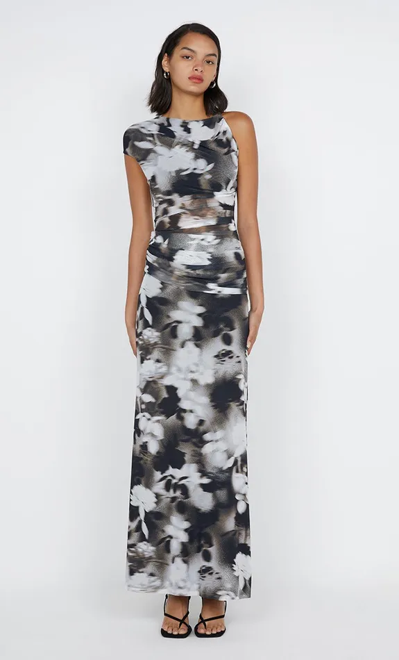 Bec Bridge Dresses SOLENE ASYM DRESS Dark Blurred Floral 8211 Women