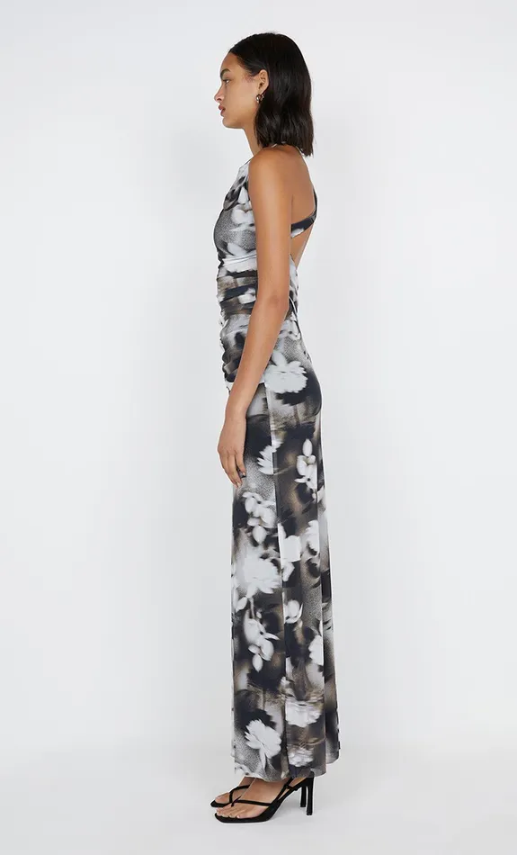 Bec Bridge Dresses SOLENE ASYM DRESS Dark Blurred Floral 8211 Women