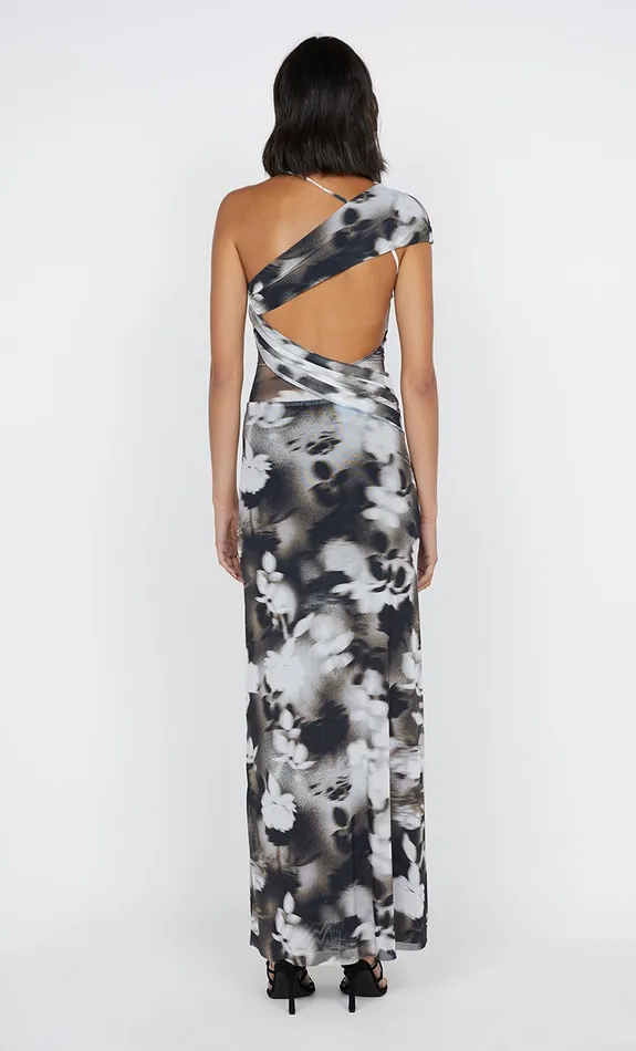 Bec Bridge Dresses SOLENE ASYM DRESS Dark Blurred Floral 8211 Women
