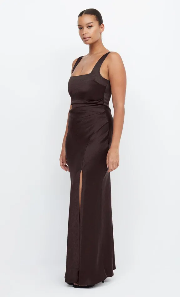 Bec Bridge Dresses THE DREAMER SQUARE NECK DRESS Dark Chocolate 8211 Women