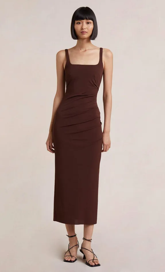 Bec Bridge Dresses YASMIN MIDI DRESS Cognac 8211 Women