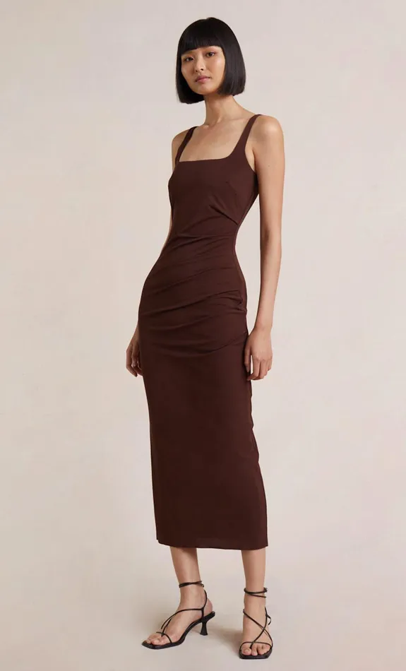 Bec Bridge Dresses YASMIN MIDI DRESS Cognac 8211 Women