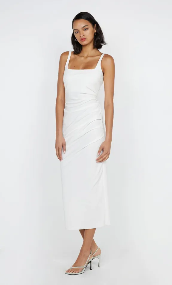 Bec Bridge Event Wear Dresses AVELINE TUCK MIDI DRESS White 8211 Women