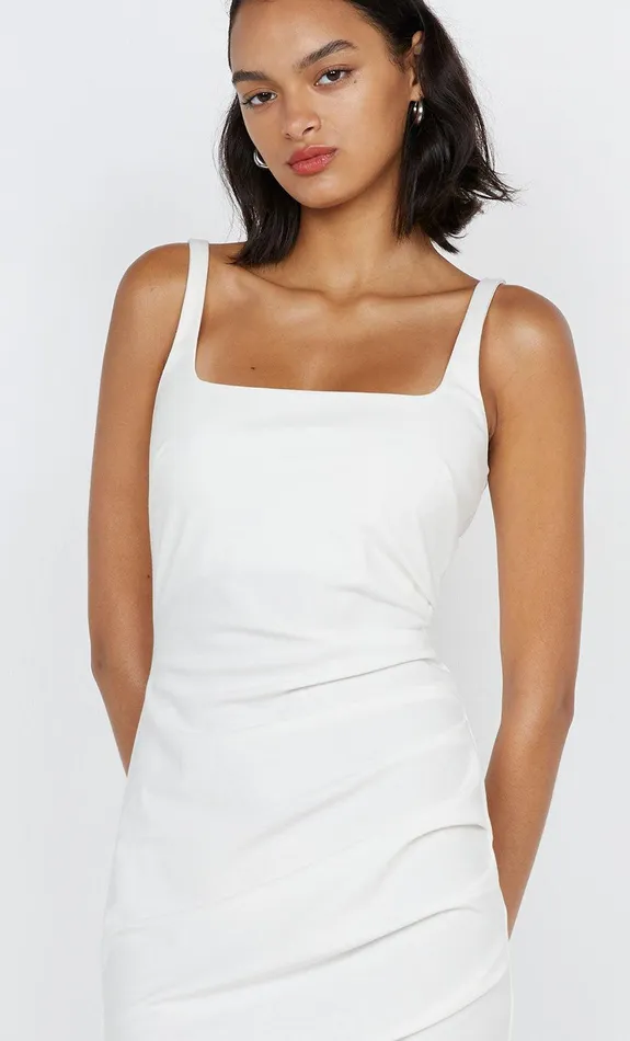 Bec Bridge Event Wear Dresses AVELINE TUCK MIDI DRESS White 8211 Women