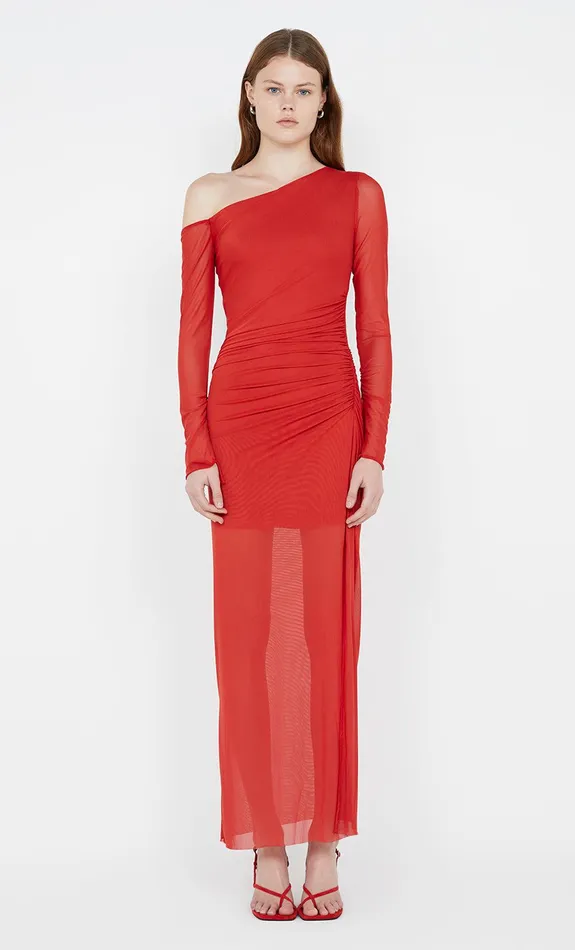 Bec Bridge Event Wear Dresses FAE ASYM LONG SLEEVE DRESS Rouge 8211 Women