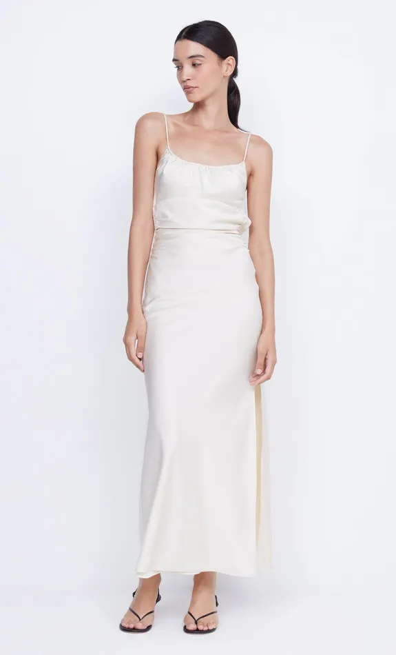 Bec Bridge Event Wear Dresses MARI LOU GATHERED MAXI DRESS Cream 8211 Women