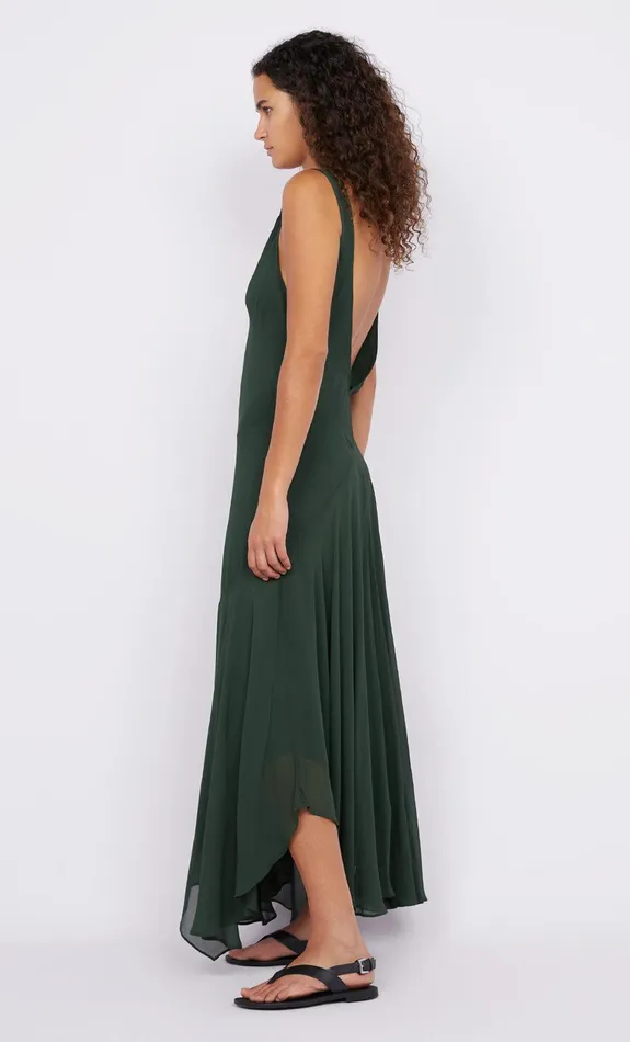 Bec Bridge Maxi Dresses ISOLDE V NECK DRESS Bottle Green 8211 Women