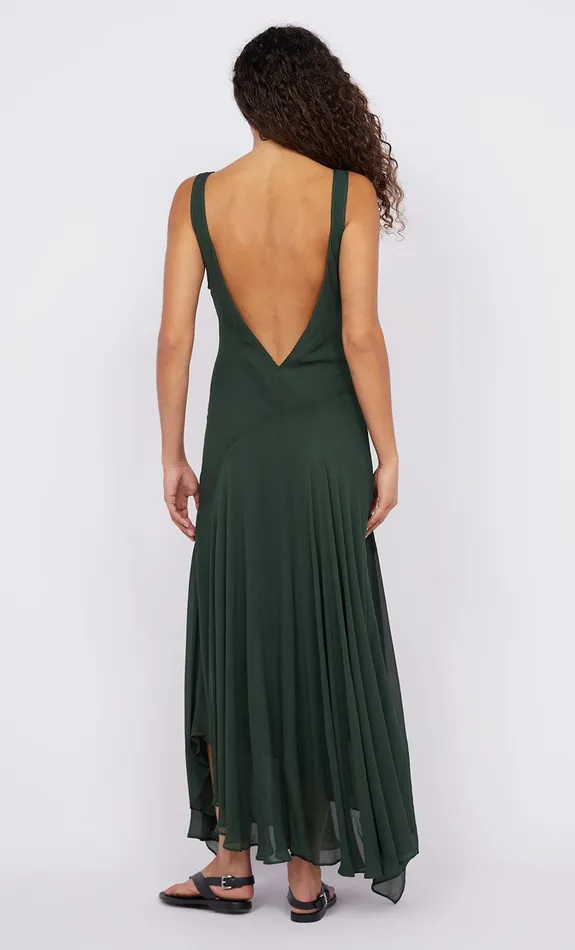 Bec Bridge Maxi Dresses ISOLDE V NECK DRESS Bottle Green 8211 Women