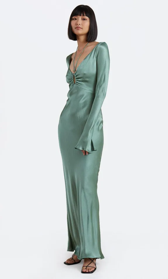 Bec Bridge Maxi Dresses MALYKA LONG SLEEVE MAXI DRESS Moss Green 8211 Women