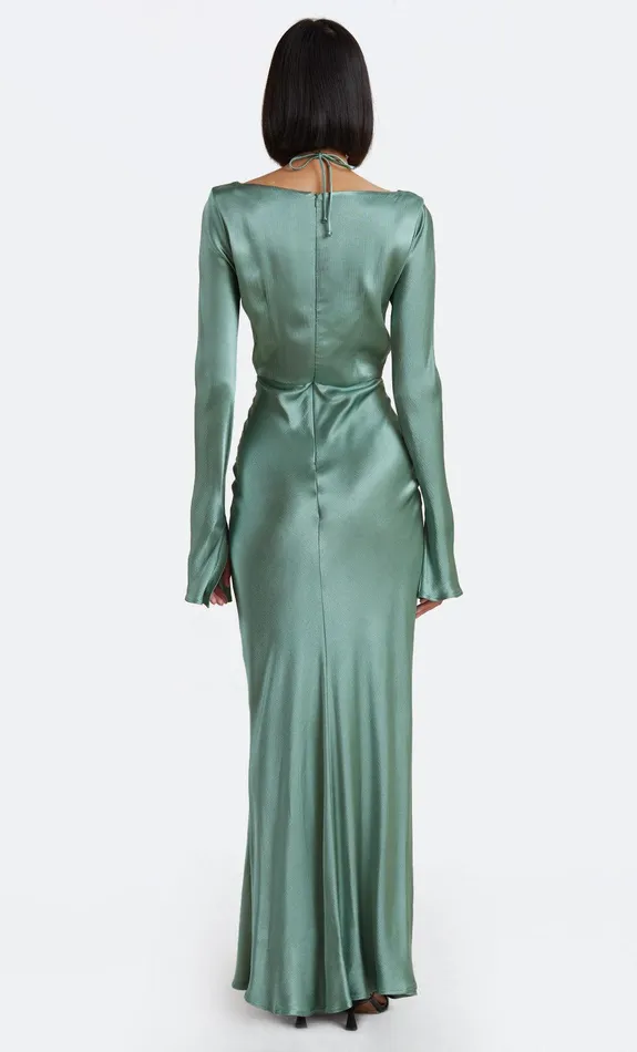 Bec Bridge Maxi Dresses MALYKA LONG SLEEVE MAXI DRESS Moss Green 8211 Women