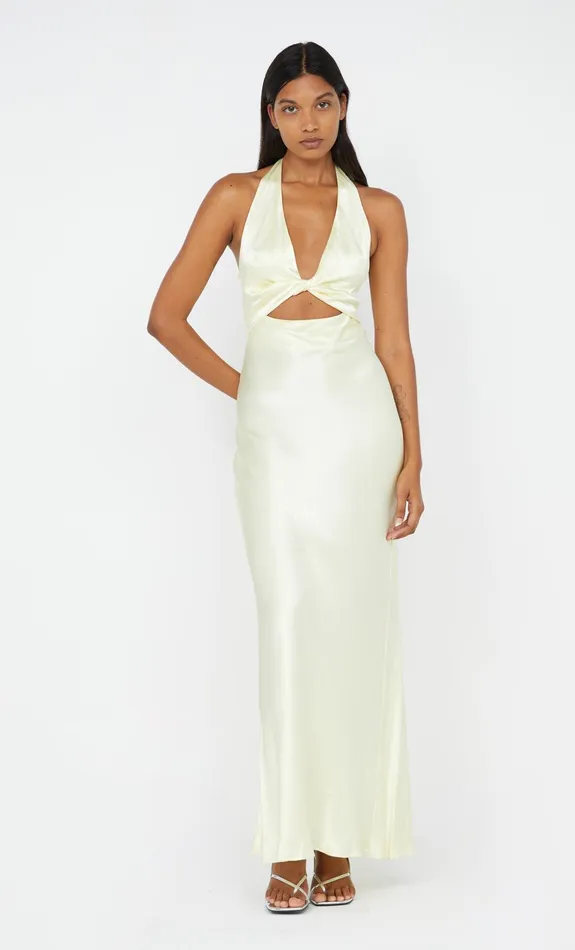Bec Bridge Maxi Dresses SABIA TWIST DRESS Ice Yellow 8211 Women