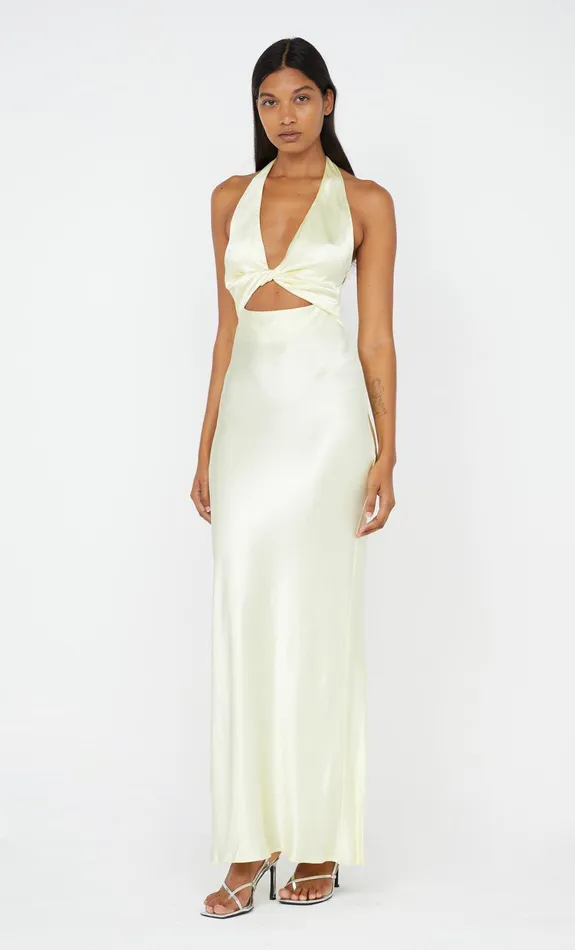 Bec Bridge Maxi Dresses SABIA TWIST DRESS Ice Yellow 8211 Women