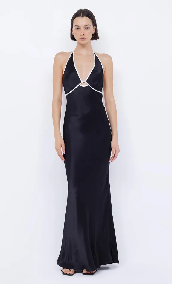 Bec Bridge Maxi Dresses ZARIAH HALTER DRESS Blackivory 8211 Women