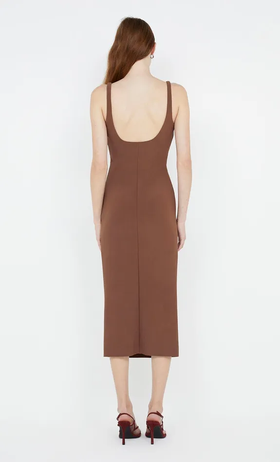 Bec Bridge Midi Dresses KARINA TUCK MIDI DRESS Chocolate 8211 Women