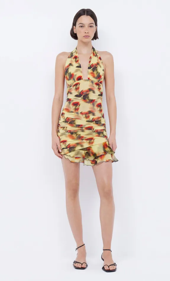 Bec Bridge Mini Dresses FIORE HALTER MINI DRESS Citrus Rose 8211 Women
