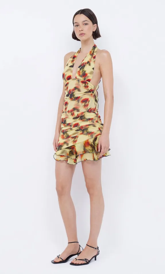 Bec Bridge Mini Dresses FIORE HALTER MINI DRESS Citrus Rose 8211 Women