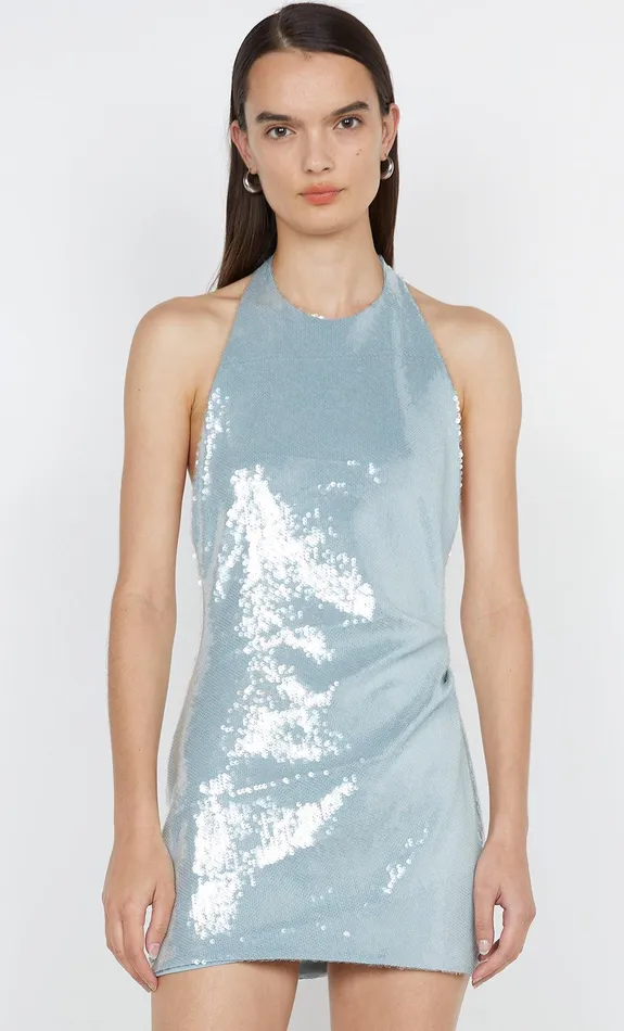 Bec Bridge Mini Dresses SHILOU HALTER DRESS Mineral Blue 8211 Women