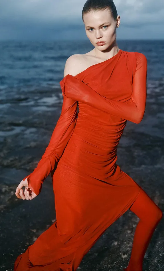 Bec Bridge Prom Dresses FAE ASYM LONG SLEEVE DRESS Rouge 8211 Women
