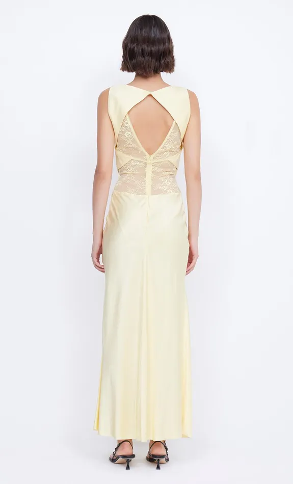 Bec Bridge Prom Dresses JULIETTE V NECK MAXI DRESS Butter Yellow 8211 Women
