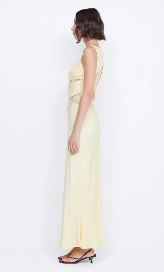 Bec Bridge Prom Dresses JULIETTE V NECK MAXI DRESS Butter Yellow 8211 Women