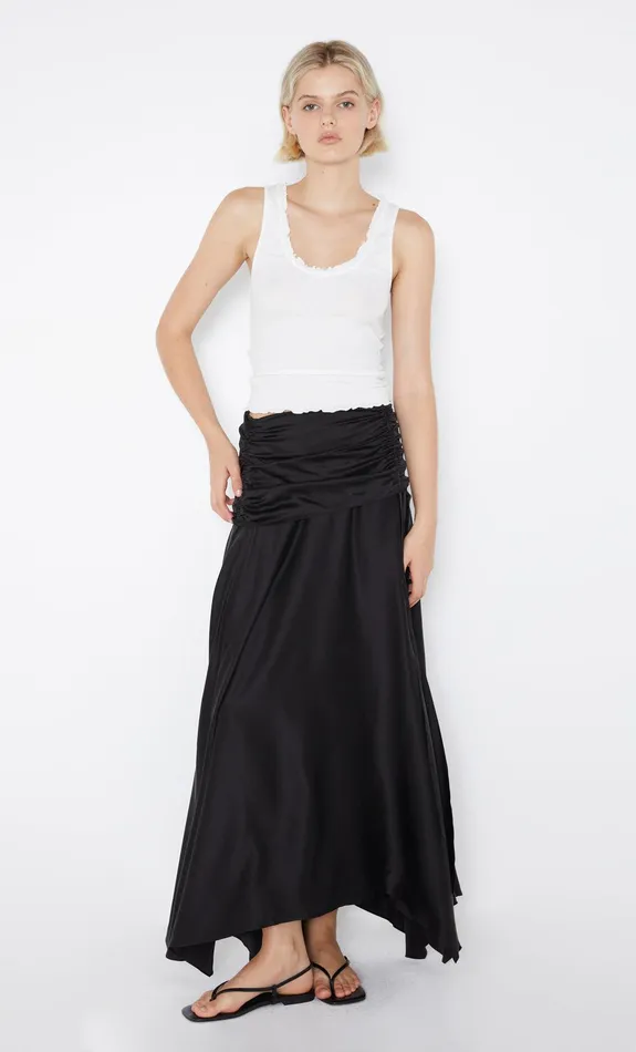 Bec Bridge Skirts CHANTILLY SILK RUCHED SKIRT Black 8211 Women