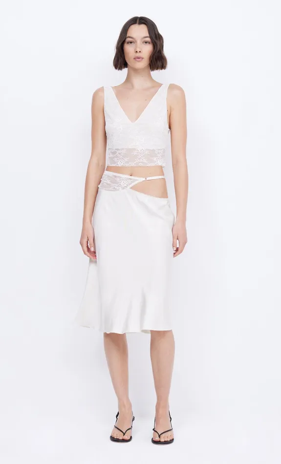 Bec Bridge Skirts SANTAL ASYM MIDI SKIRT Ivory 8211 Women