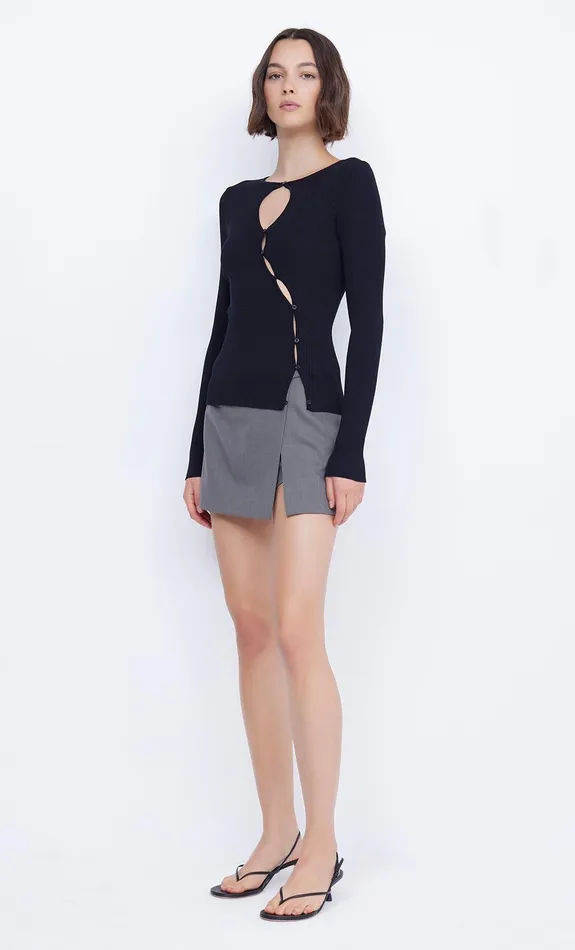 Bec Bridge Tops ALIENOR KEY HOLE KNIT TOP Black 8211 Women