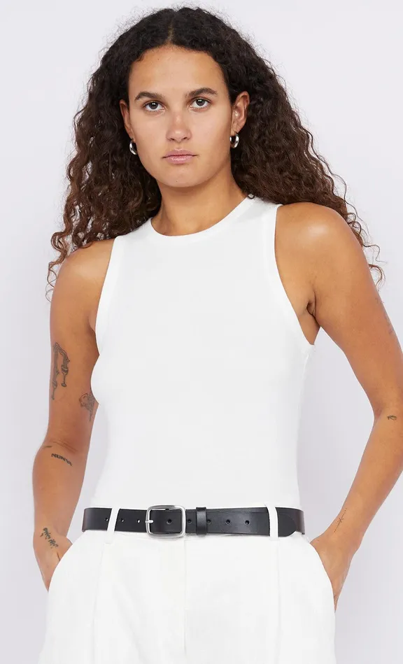 Bec Bridge Tops FELIX RACER TANK Ivory 8211 Women
