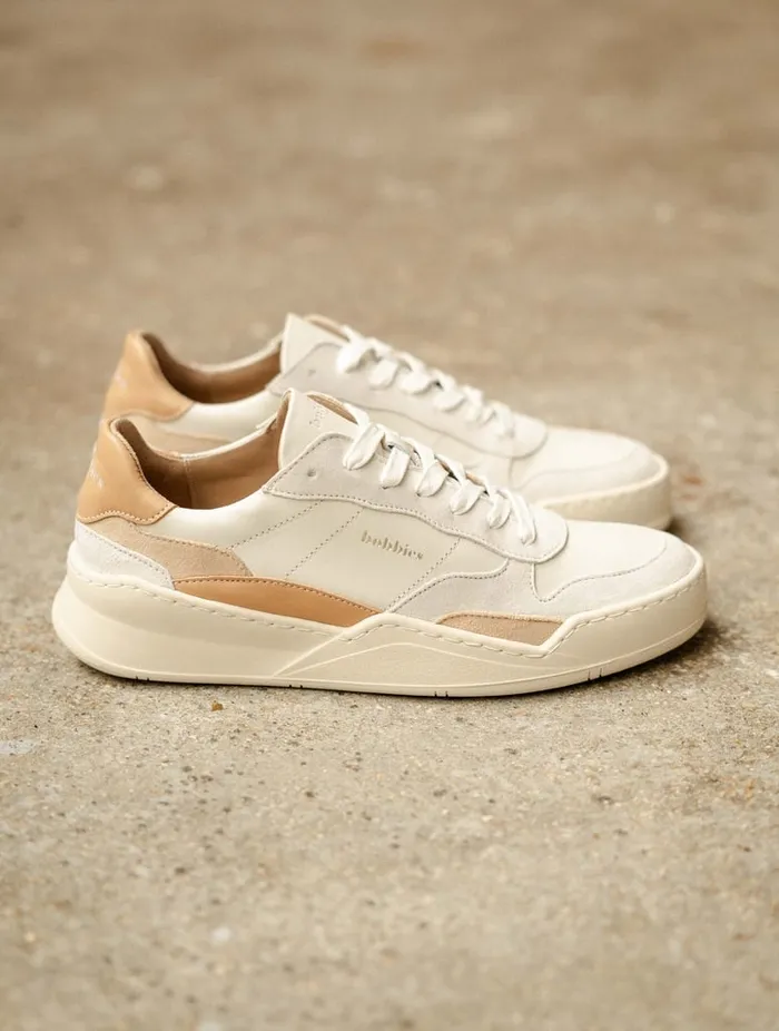 Beverly Off White 8211 Toffee 8211 Beige Women Bobbies Sneakers