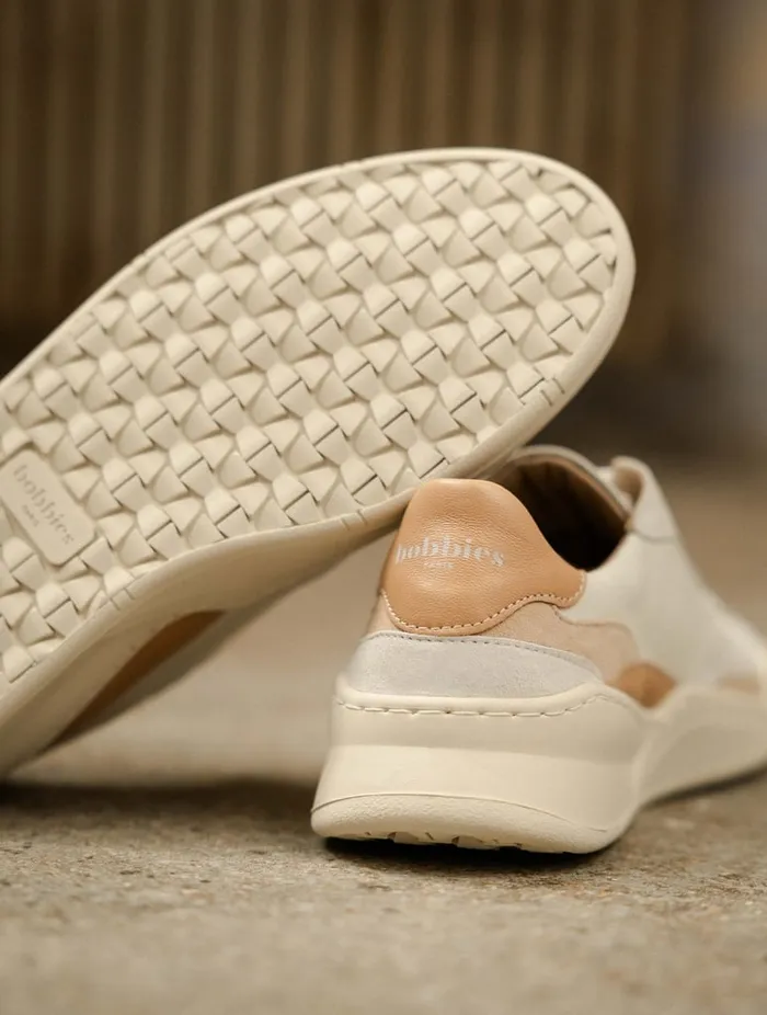 Beverly Off White 8211 Toffee 8211 Beige Women Bobbies Sneakers