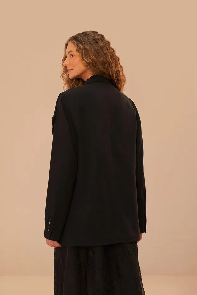 Black Flowered Blazer Women Farm Rio Blazers