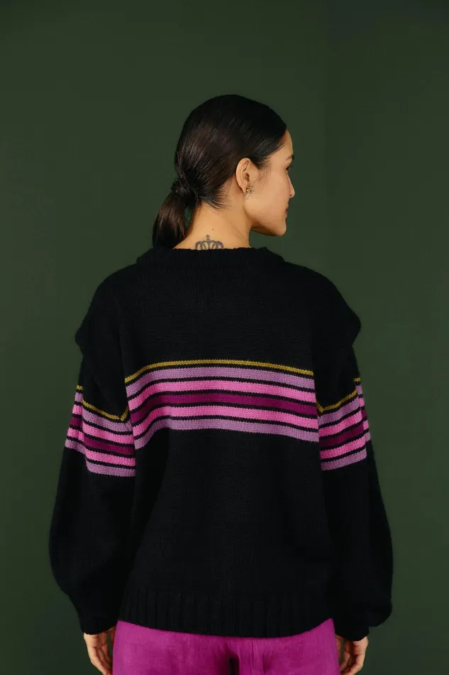 Black Graphic Yawanawa Sweater Women Farm Rio Sweaters and Sweatshirts